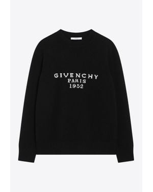 Givenchy Logo Intarsia Wool And Cashmere Sweater - Black