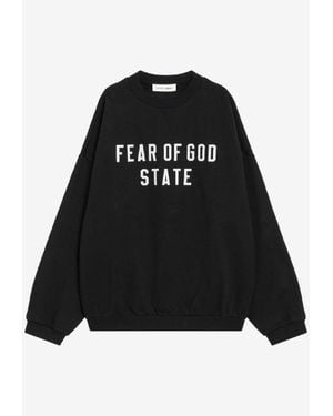 Fear Of God 90's Logo Oversized Sweatshirt - Black
