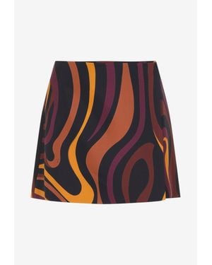 PUCCI Marmo Print Silk Mini Skirt - Multicolor