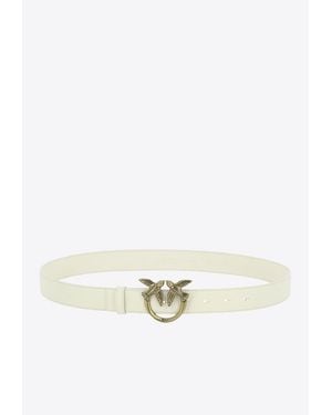 Pinko Monogram Leather Belt - White