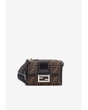 Fendi Double Baguette Ff Jacquard Messenger Bag - White
