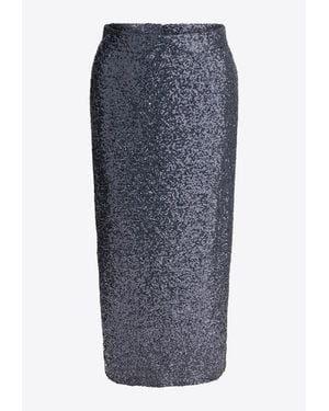 Semler Sequined Midi Pencil Skirt - Gray
