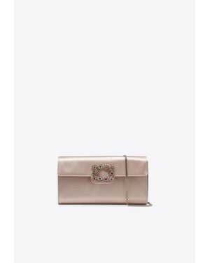 Roger Vivier Efflorescence Satin Clutch - White