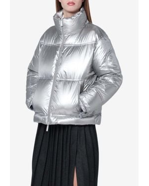 Herno Laminar Metallic Shield Puffer Jacket - Gray