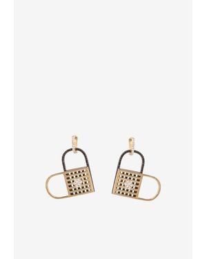 Djihan Unlock My Heart Diamond Earrings - White
