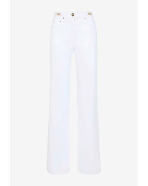 Versace Stitched Straight-Leg Jeans - White