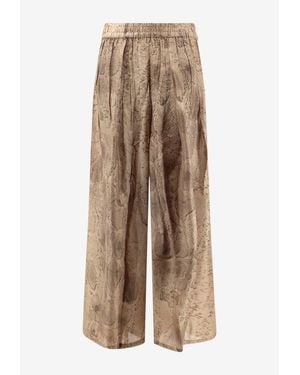 Mes Demoiselles Tora Snake-Print Pants - Natural