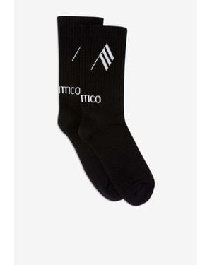 The Attico Logo Ribbed Socks - Black