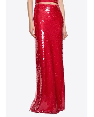Paris Georgia Basics Mermaid Sequin Maxi Skirt - Red