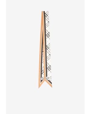 Burberry Check Silk Foulard Scarf - White