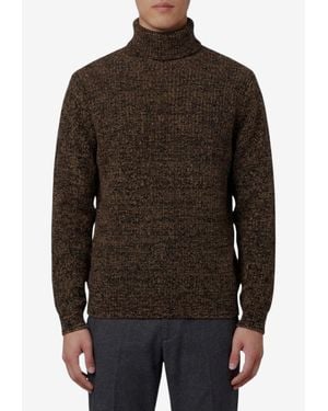 Lemaire Wool High-Neck Sweater - Brown