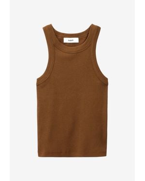 Ba&sh Cynda Ribbed Knit Tank Top - Brown