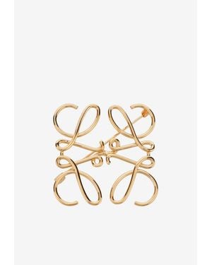 Loewe Anagram Metal Brooch - White