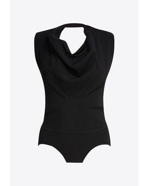 Sportmax Abano Draped Bodysuit - Black