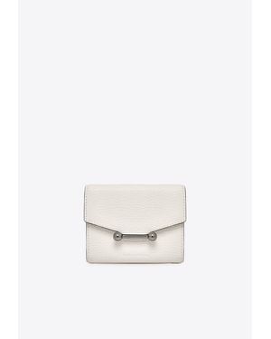 Strathberry Mosaic Leather Tri-Fold Wallet - White