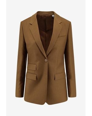 Burberry Single-Breasted Buttoned Blazer - Brown