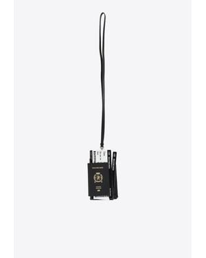 Balenciaga Trompe L'Œil Tickets Print Passport Holder - White