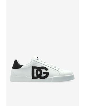 Dolce & Gabbana Portofino Dg Logo Low-Top Sneakers - White