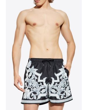 Versace Architectural Baroque Boardshorts - Black