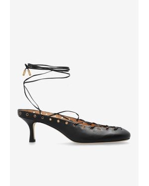 Chloé Ghillies 60 Leather Lace-Up Court Shoes - White
