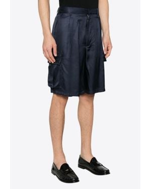 Prada Silk Cargo Shorts - Blue