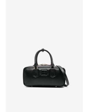 Miu Miu Large Arcadie Leather Top Handle Bag - Black