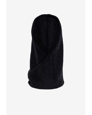 Ganni Wool Tied Balaclava Snood - Black