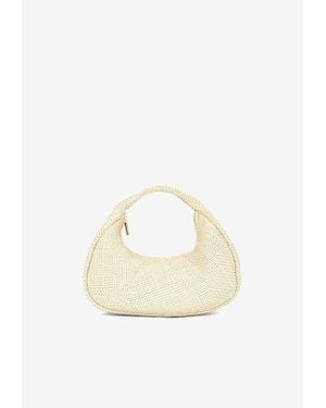 St. Agni Woven Leather Round Shoulder Bag - White