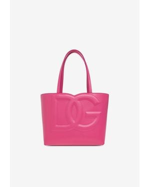 Dolce & Gabbana Dg Logo Leather Tote Bag - Pink