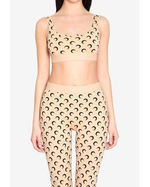 Marine Serre Moon Sports Bra - Natural