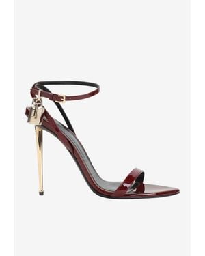 Tom Ford Padlock 110 Patent Leather Sandals - White
