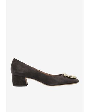 Ferragamo Mara 40 Suede Pumps - Brown