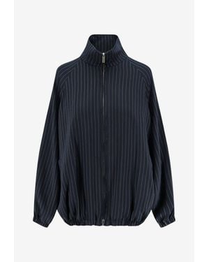 Frankie Shop Baxter Pinstripe Oversized Jacket - Blue