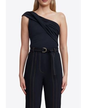 Acler Tompkins One-Shoulder Sleeveless Top - Blue