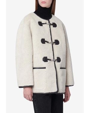 DUNST Shearling-Effect Buttoned Jacket - Natural