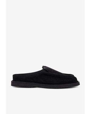 Referenc Canoa Resort Suede Slippers - Black