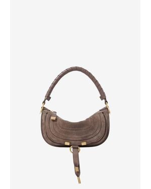 Chloé Mini Marcie Suede Shoulder Bag - Metallic