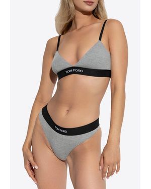 Tom Ford Signature Logo Triangle Bra - Black
