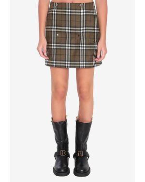 Burberry Shrub Check-Pattern Mini Skirt - Black