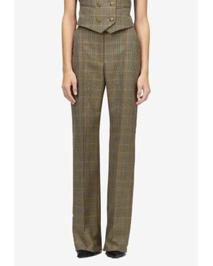McQueen Country Check Tailored Pants - Green