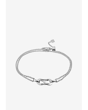 Eera Romy Double Chain Bracelet - White