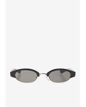 McQueen Ellipse Oval Sunglasses - White