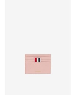 Thom Browne Grosgrain Stripe Logo Cardholder - Pink