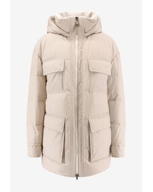 Brunello Cucinelli Zip-Up Down Parka - Natural