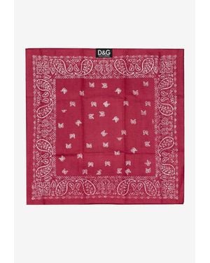 Dolce & Gabbana Paisley Print Square Scarf - Red