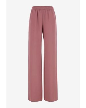 Valentino Silk Wide-Leg Pants - Pink
