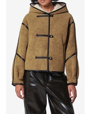 Stand Studio Fia Hooded Faux Shearling Jacket With Toggle Fastening - Brown