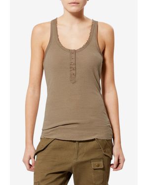Isabel Marant Helma Ribbed Tank Top - Green