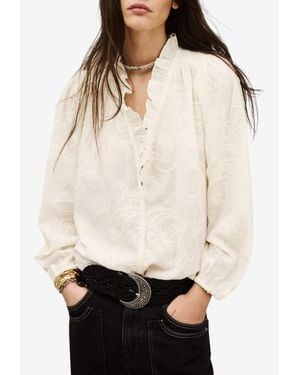 Ba&sh Petty Jacquard Blouse - Natural