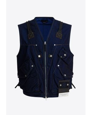 Stone Island Utility Denim Vest - Blue